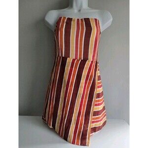 Style Rack Women's L Strapless Striped Romper Colorful Vacation Summer Beach